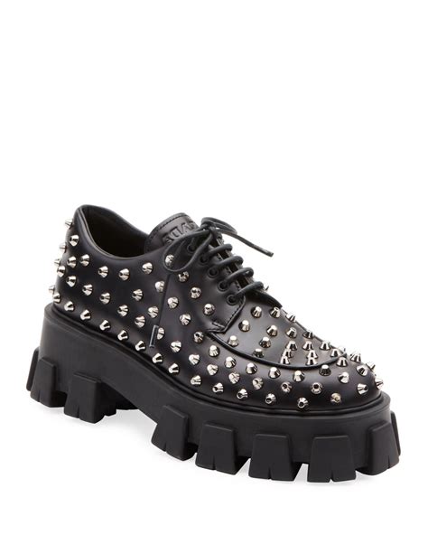 prada studded derby shoes